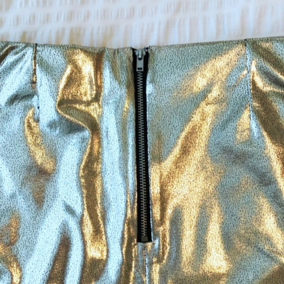 Gold Metallic Bodycon Skirt - Picture 3 of 3